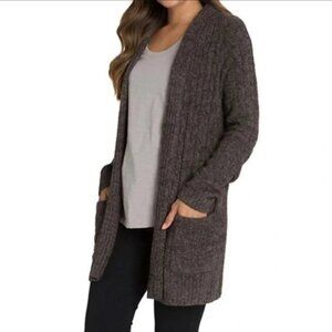 Barefoot‎ Dreams Cozychic Lite Cable Cardi in Espresso/Cocoa Size XS